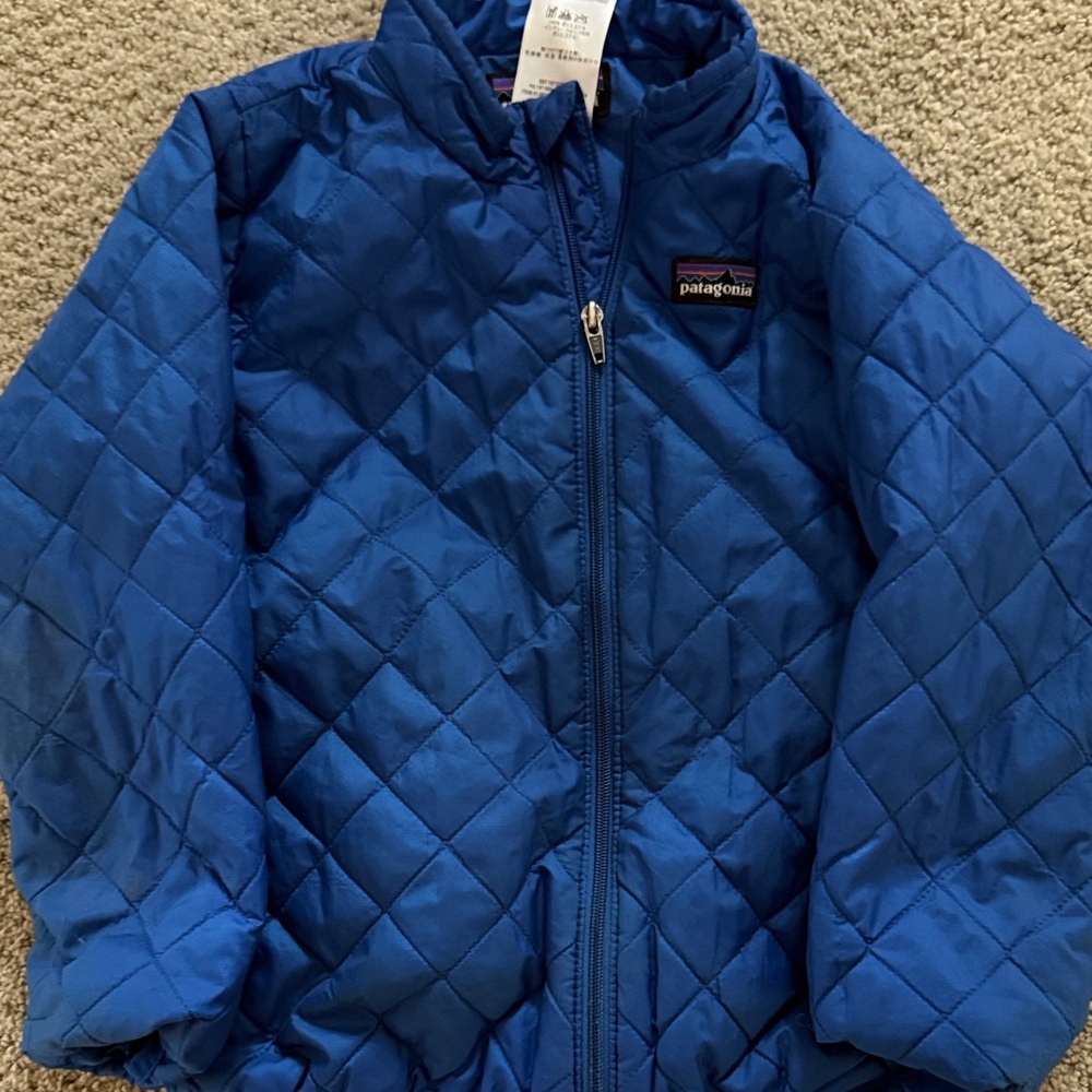 Patagonia Kids Quilted Blue Puffer Jacket
